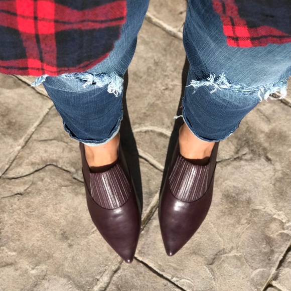 Nine West Shoes - Dark Burgundy Red Leather Boyfriend Loafers